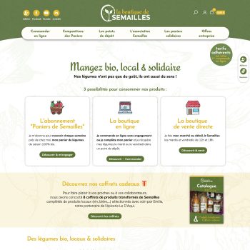 création boutique en ligne, création site e-commerce, site vente produits bio