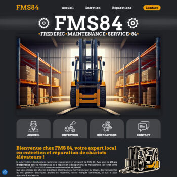 Création du site de FMS 84 qui s'occupe de la maintenance d'engin de manutention.