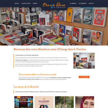 Refonte du site de la librairie l'Orange Bleue à Orange, nouveau thème WordPress sur mesure